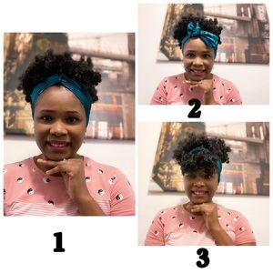 Afro kinky puff large satin head scarf Bandana scarf wig for women.